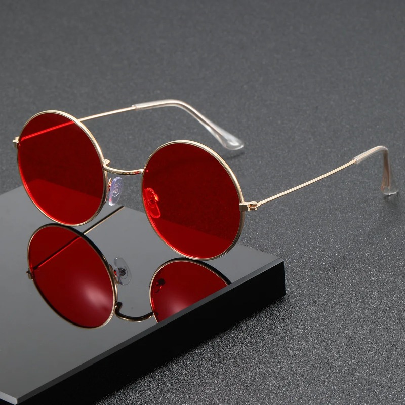 Retro Men Punk Style Sunglasse - Metal Photo Panel ulasan dan harga