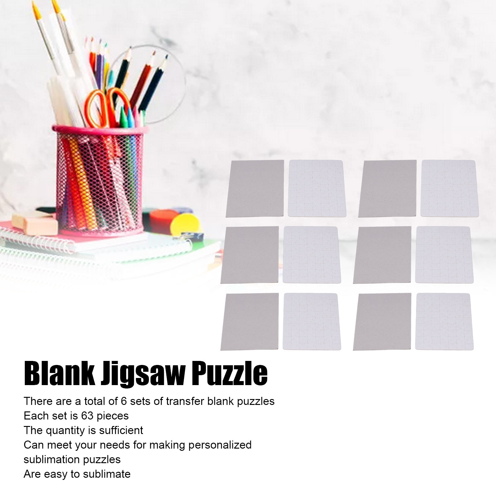 6 Set Blank Puzzles 13x18cm Wh - Puzzle Blank White ulasan dan harga