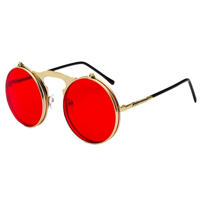 Retro Steampunk Red Round Sung - Metal Photo Panel ulasan dan harga